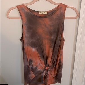 Ginger G size small; orange, brown and white tie